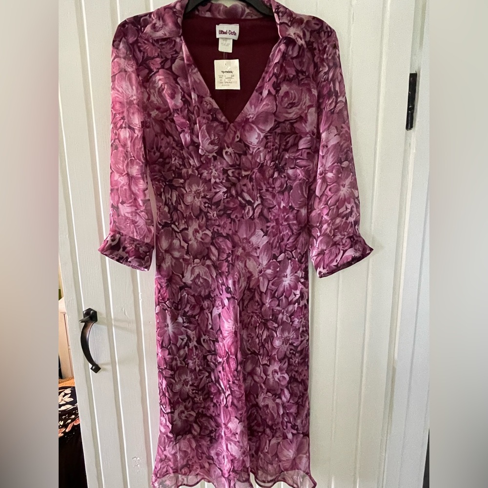 NWT Blind Date Layered Dress-lined w/tank dress-Chiffon like material-Jrs Large